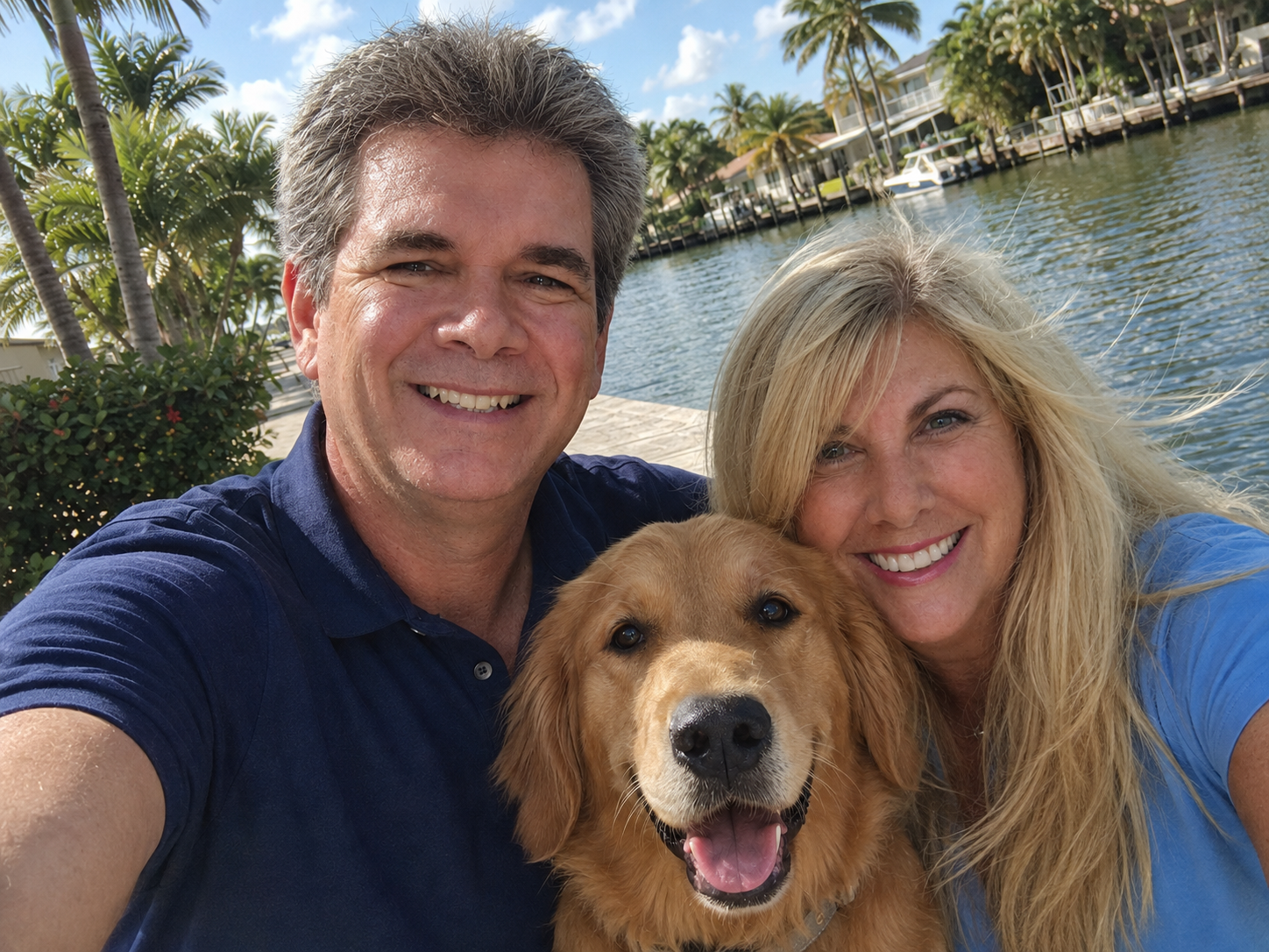 Wiley Lulfs enjoying the South Florida waterfront with family